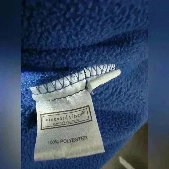Vineyard Vines  Men’s Sweatshirt M 1/4 Zip Fleece M Blue Logo Fall Preppy - Picture 7 of 9